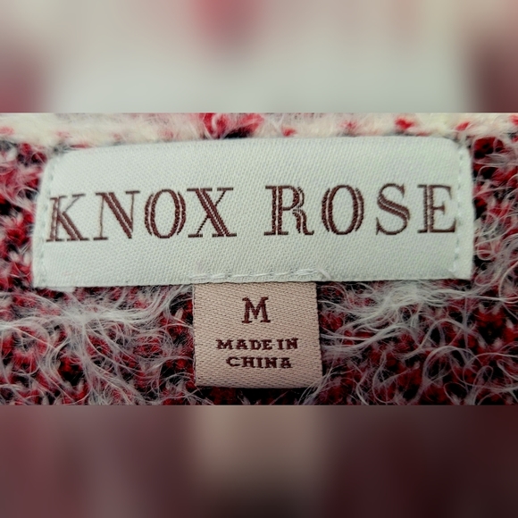 Knox Rose Women's Open Front Cardigan Nordic/Isle Pattern Fuzzy/Eyelach Medium - Picture 8 of 16